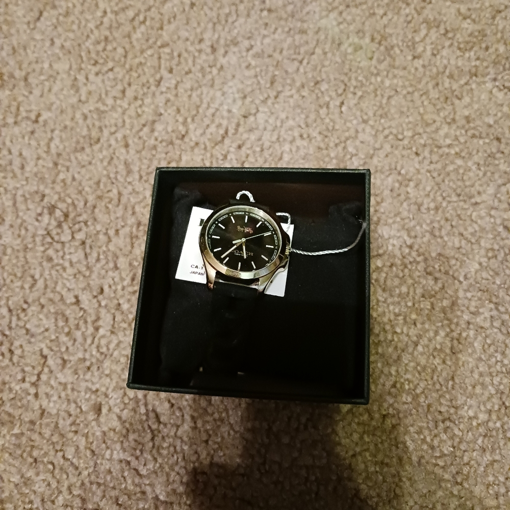 womens coach watch in black, New never worn.